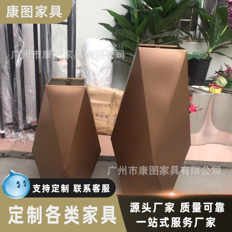 市政不锈钢多边菱形户外花箱