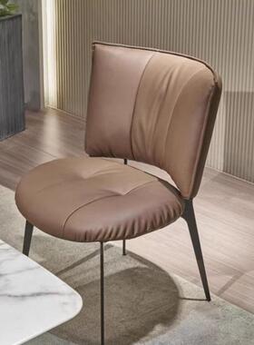 式意极靠简TSL高端休闲餐椅现代简约厅背铁艺轻奢网红设餐计师餐