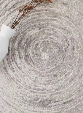 新西圆兰毛丙黄麻底客厅新中式书房形地毯现代中国风灰色羊DOF地