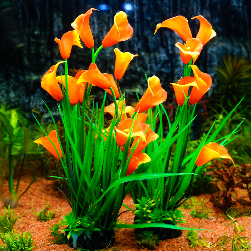 仿真水草鱼缸水族箱造景装饰用品型塑料草多个款式