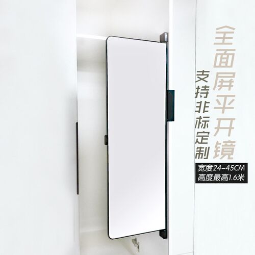 衣柜玄关柜门门i板平开对开门门背面隐藏式全面屏隐边旋转镜平开