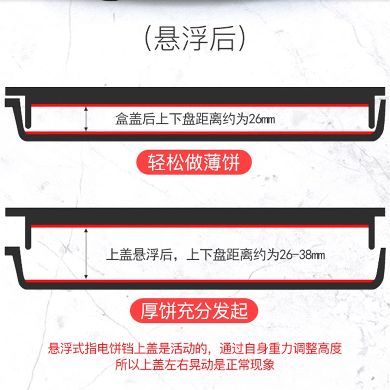 隆仕达电饼铛家用双面加热烙饼锅烤饼自动断电饼档U煎饼机加深加