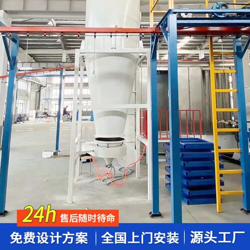 悬挂式自动静电喷塑喷漆喷涂装流水设备线 桥式烤漆房.固化炉厂家