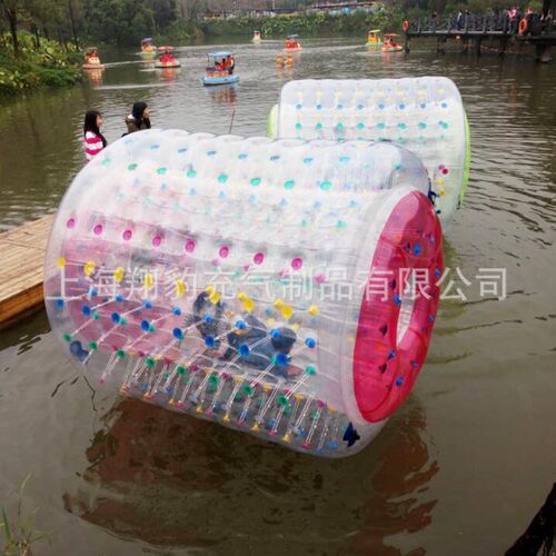 充气水上滚筒球儿童游乐设备PVC透明水上步行球夏W季水上游艺设施