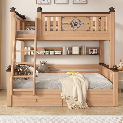 名轩阁鹅掌楸木上下床双层床儿童C床可拆分高低床双层子母床上下