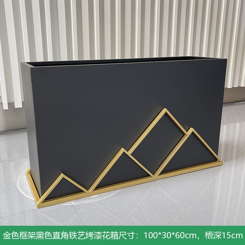 高温烤漆铁艺花箱户外s花槽公司商场绿植隔断店铺门前围栏装饰