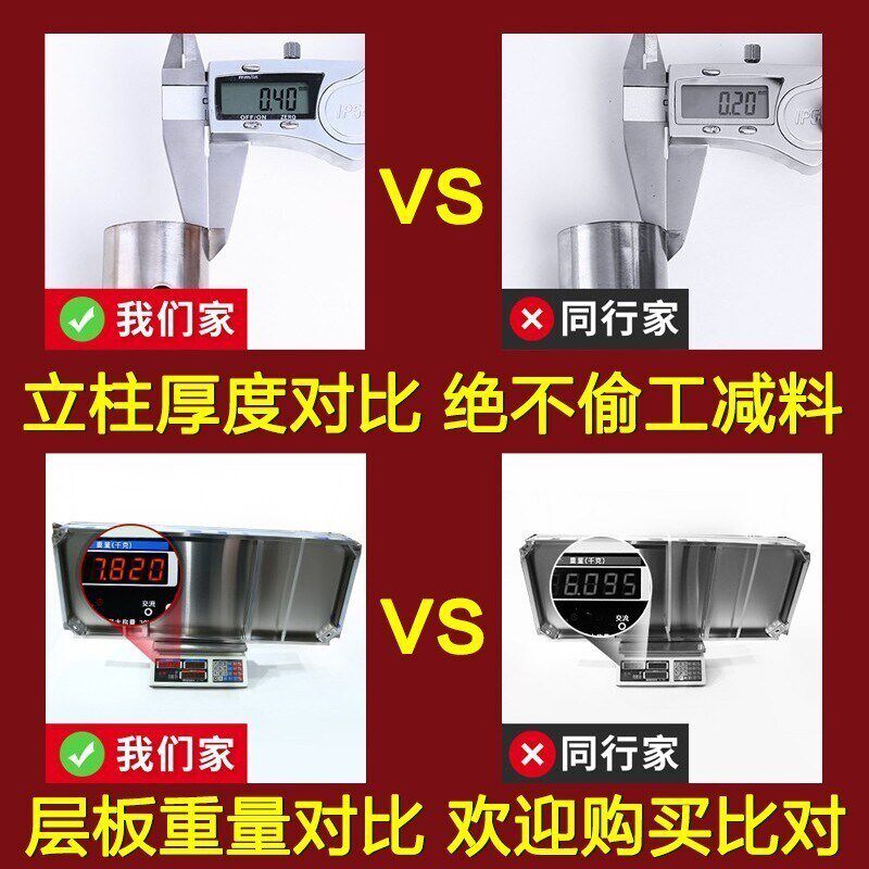 厨房置物c架不锈钢带围栏落地四层多功能微波炉烤箱储物柜收纳架