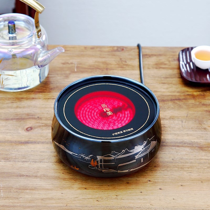品陶堂小型电陶炉茶炉煮茶器玻璃蒸煮茶壶套装电陶V炉静音茶炉煮