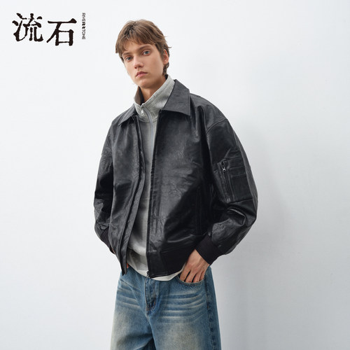 riverstone男生超酷个性皮衣外套