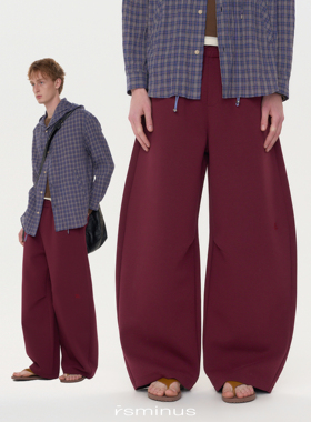 rsminus男女同款弯刀阔腿基础休闲卫裤2026年春季新款宽松长裤子