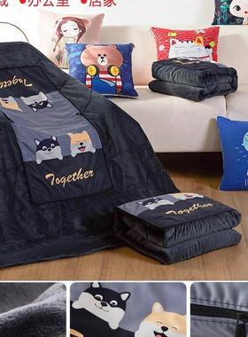 绒两用车车载枕被子二合一加加厚汽用午63171睡毯抱子珊瑚绒睡觉