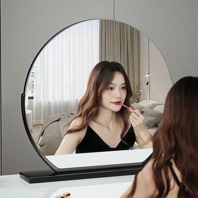化妆梳镜简高约清无灯网红半圆旋转妆台美妆镜家用宿台KAC式卧室