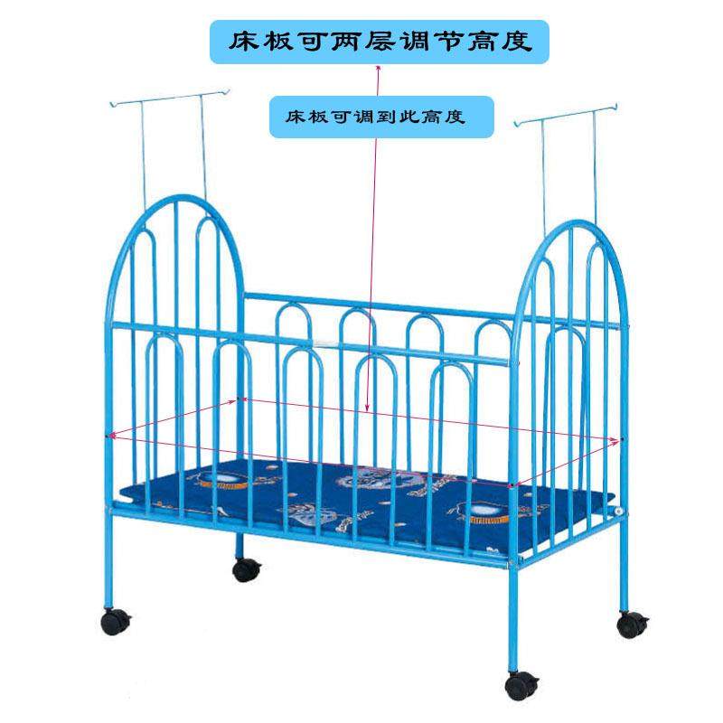 家直销婴儿童联铁床带滚厂轮可移动简贺约童YUE床高度可调节