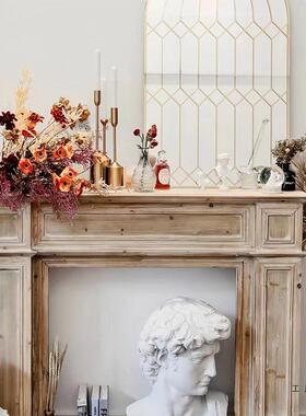 式复古壁NQZ炉柜白色装木饰法架婚礼摆架客厅展示架民宿玄实关隔