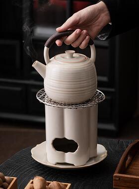 罐茶室炭火罐围炉煮茶器碳炉养生壶苏打釉侧把边炉陶木22js1222壶