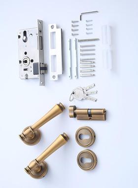 装锌合金机械门锁套欧式现磁代吸分静音体RHB锁卧室房门通用型执