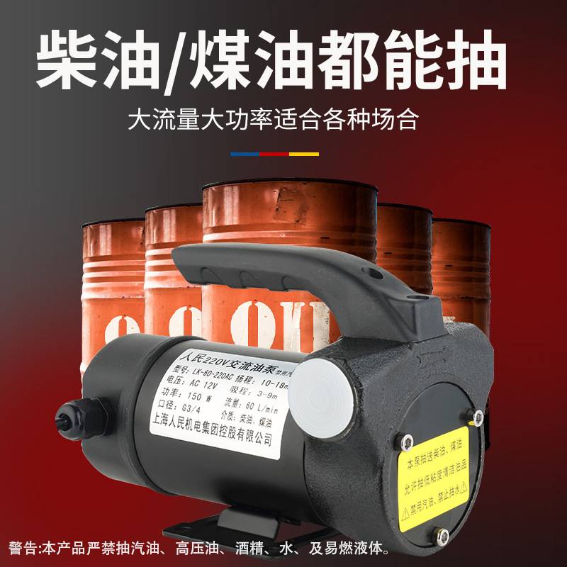 12V24V220V小型直流抽油泵机油泵电动加油机微型柴油自吸泵