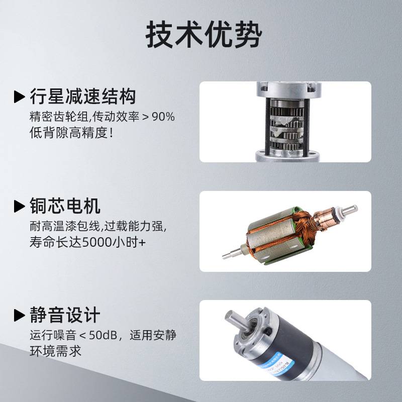 微型直流减速电机24v电动机36GP555大扭矩行星齿轮有刷调速小马达