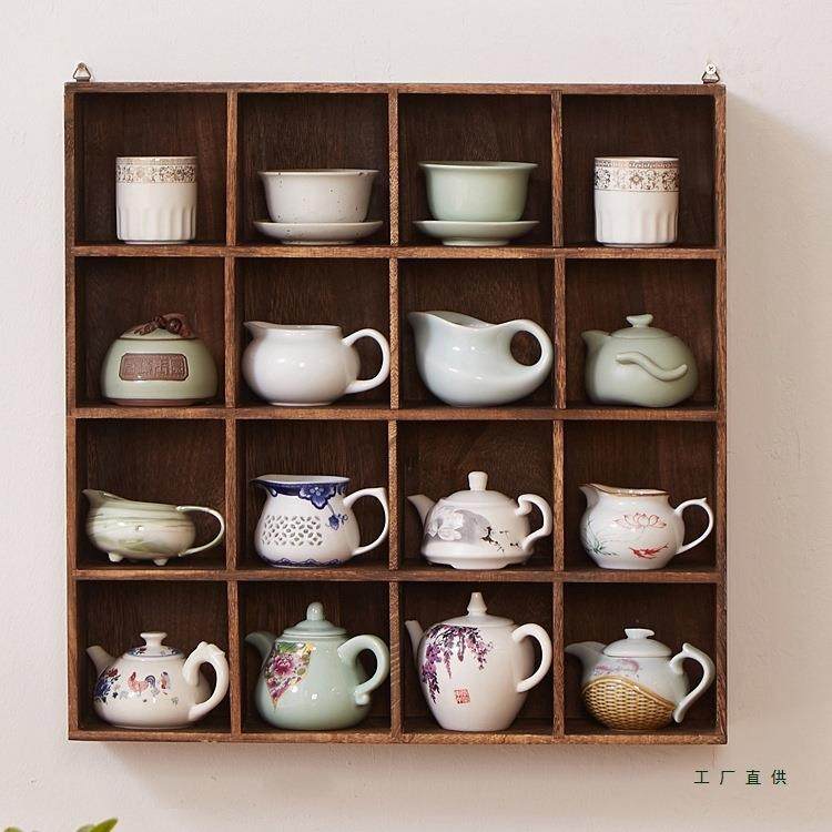 实物木茶具架多中式宝格挂壁985置式收纳博古架现代简约架