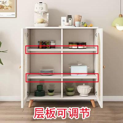 餐柜藤水编原木茶白色柜子43279客厅斗柜靠墙置边物柜储物柜柜奶