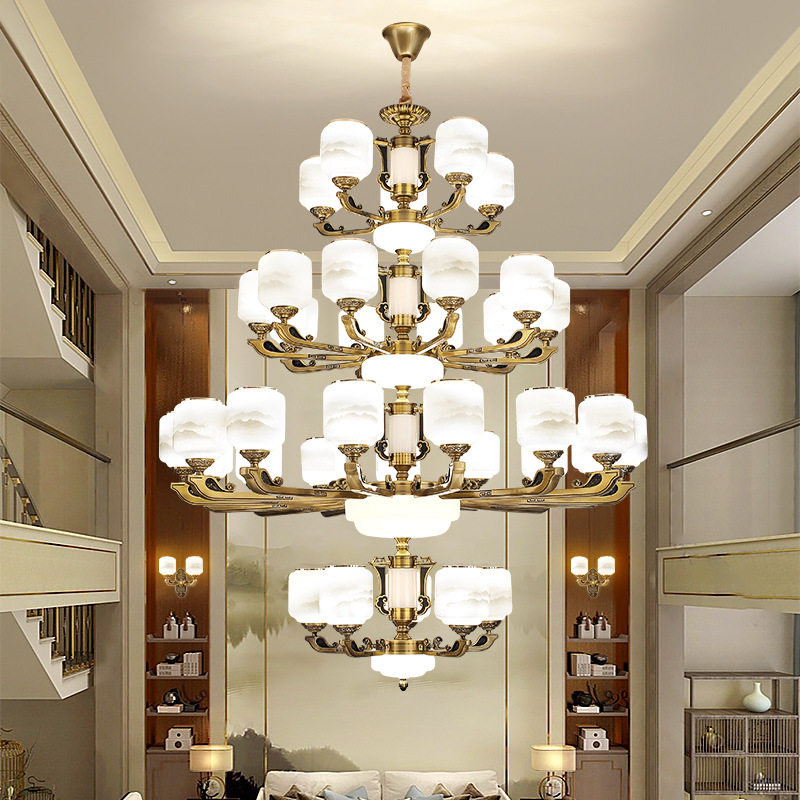 新中式复式楼别墅大吊灯豪华
