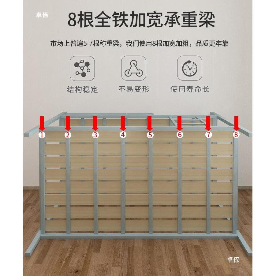 上铺铁床下工宿舍床加厚加固双层铁艺床上下两高层员FJI学生铁架