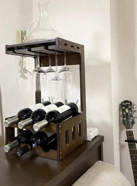 饭餐厅酒架悬挂式多层置物架红酒架店式62142约简现代酒挂柜壁墙