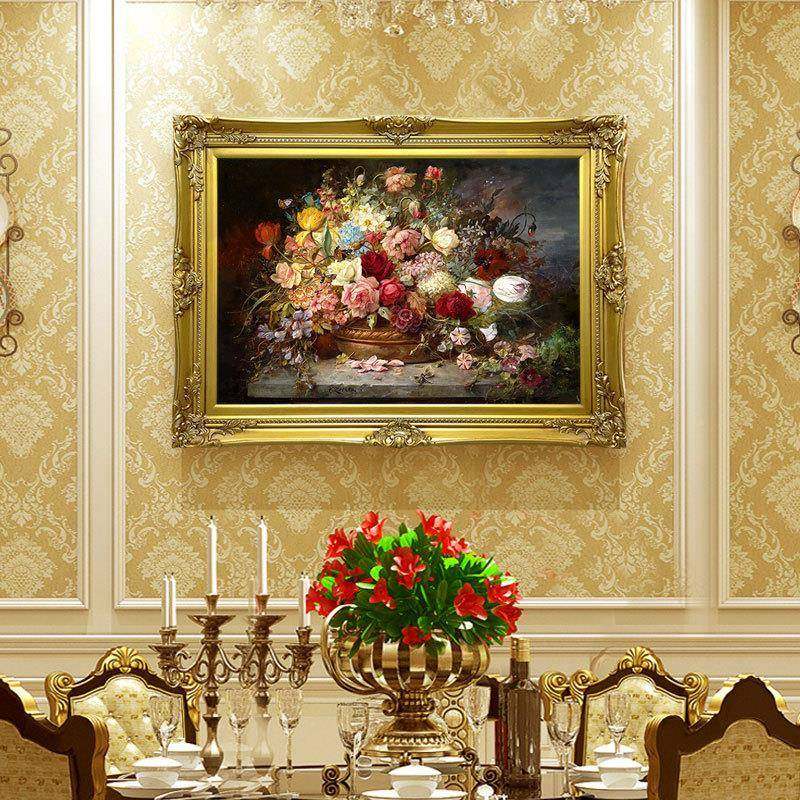 欧式古典瑰花卉画玄关装HT202005饰画油美式餐厅走廊客厅卧室挂画