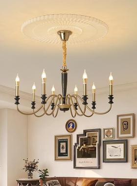 美式厅吊灯田园餐乡村复房古简约实木厅灯中71489古风中式主卧室