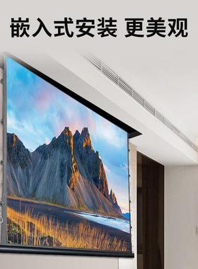 高清高抗电动GAW拉线幕家用壁挂式拉线幕布柔性白软拉电动线光幕