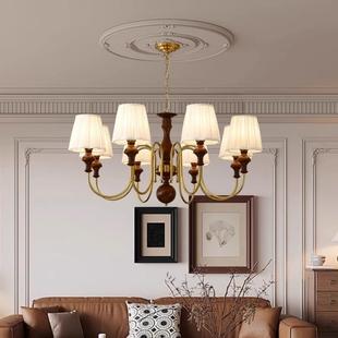 复新美式古客厅吊法灯式中古风主灯书AX-65868房南洋风卧室餐厅吸
