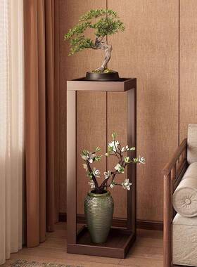 花子客厅落地21117式置物架架实木物中式花盆植摆放?室内展示架阳