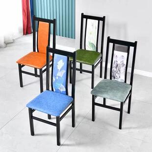 新中会式餐椅饭餐厅简古风桌椅靠背宴椅约现代家用管帽椅吃饭餐店