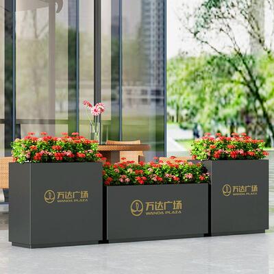 锈钢花箱组合花池市户政树46626箱长方形花槽成品花架铁外不艺花