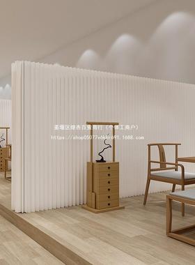 屏风折叠简约纸白色高隔客厅展会活动可移动风75804琴墙订断作厂