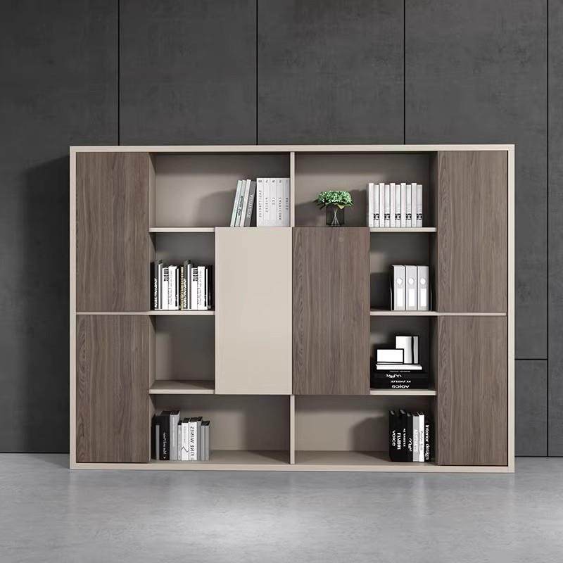 办公室书文件柜柜木质简约板式架资料档案储物柜背老板景柜子CWV