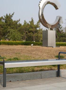 锈钢公园BZY-09-0椅户外长椅不场机商场科技馆休息凳室外长坐凳