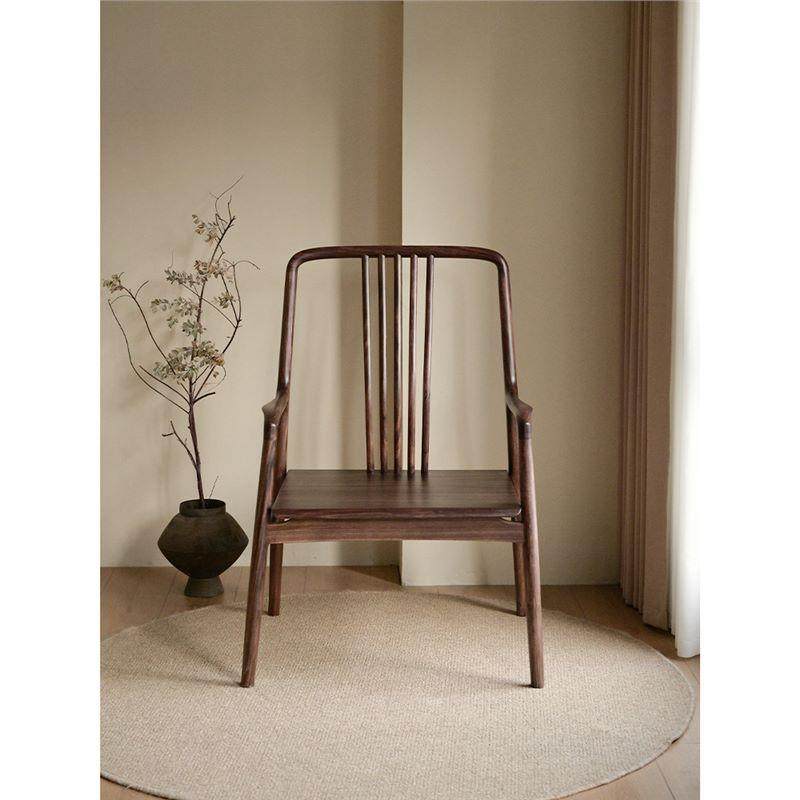 非新中式TTH洲纯实木乌木主椅子客椅榫卯结构客厅金茶桌椅靠背带