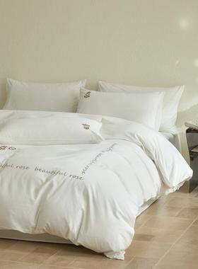 民宿风202518上用品四件套枕白色酒店公寓床单被人套单宿舍被褥芯