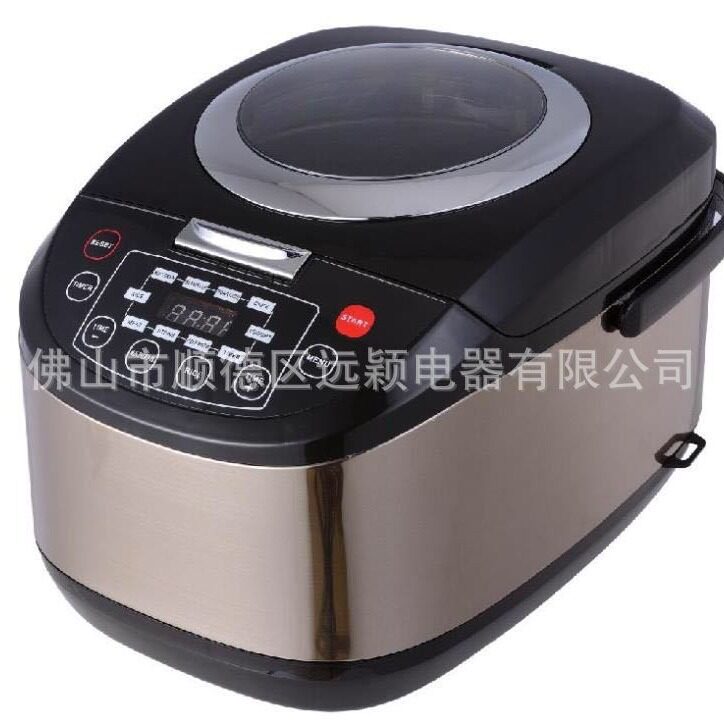 出口外贸5L可视视窗饭煲多功能电饭锅智能煮饭煲适方煲不锈钢