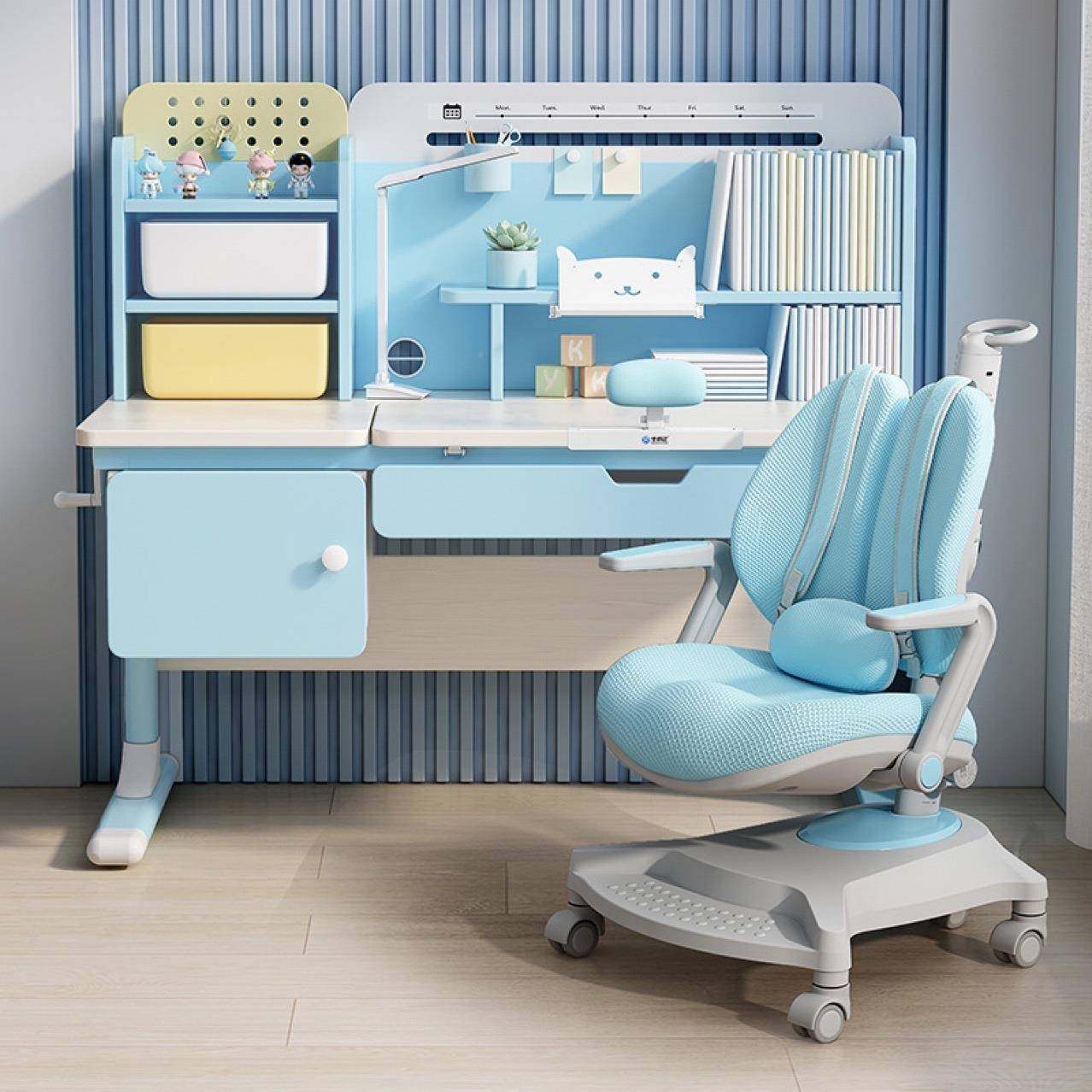 学桌椅套习装儿童习桌小学生书桌写字可升学降QBS合男孩组1.2米护