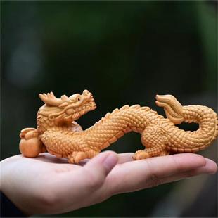 紫檀木雕龙摆实木十二生肖龙摆设家居厅公室艺铭仙苑工办件艺客品