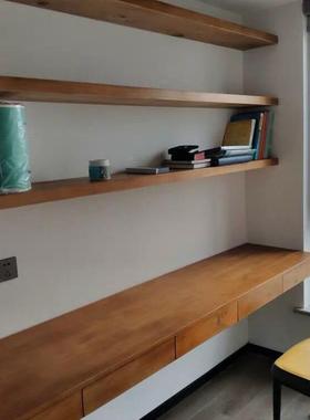 W6一板桌书架实木32960壁人空心墙挂字墙书桌组书合双学习桌带抽