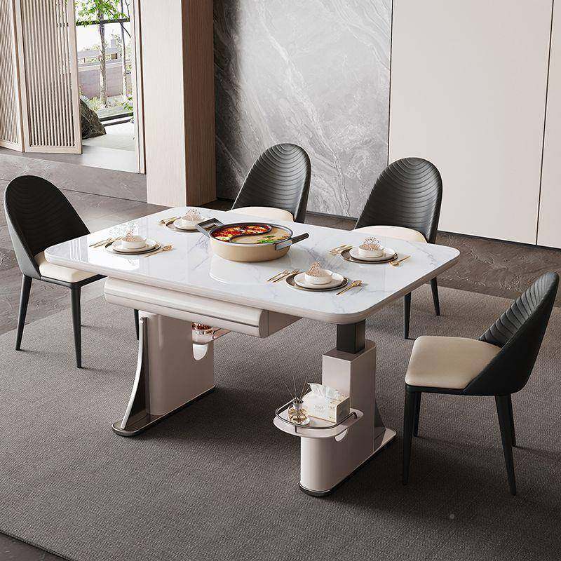 多功能动升降岩板茶几电餐桌一LJE两用体客厅茶台家用小户语音型