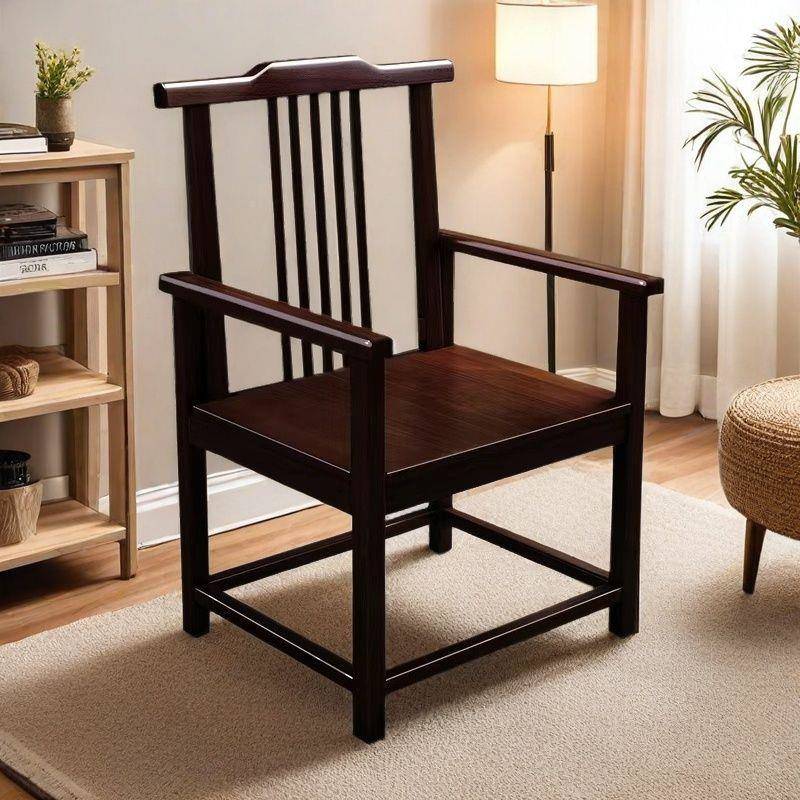 仿古椅太师餐椅家用椅子实木琴梳椅椅圈椅茶椅主人XMF圈官帽新中