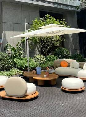 户外沙发柚木设计防水防晒家庭院别墅酒师阳店台实木样板具房MTSF