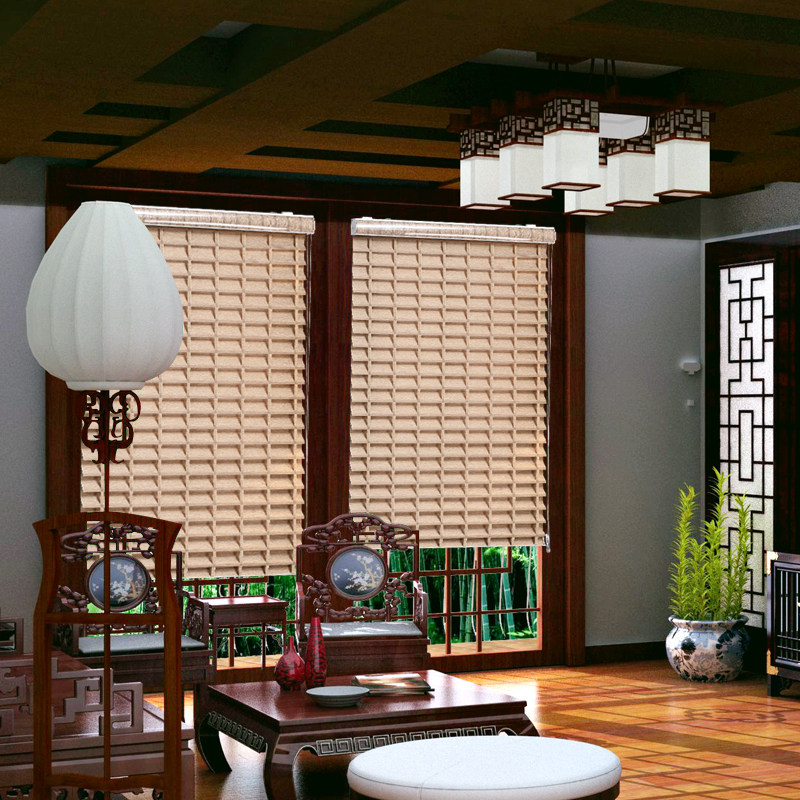韩式梯带香格里拉帘n书房百叶窗帘客餐厅卷帘卧室双层遮光帘阳台
