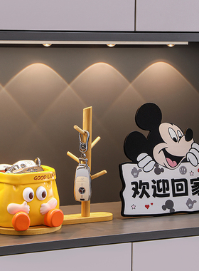 欢迎回家门口玄关钥匙收纳装饰摆件轻奢高档客厅入户鞋柜乔迁礼物