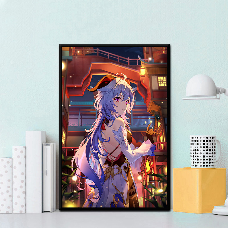 游戏原神甘雨diy数字油彩画动漫卡通手工手绘填色丙烯颜料装饰画