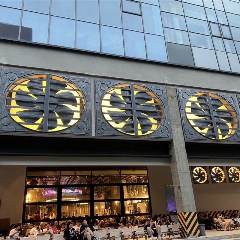 工业风壁饰正方形发光风扇来图定制纯手工酒吧专用铁艺装饰工艺品